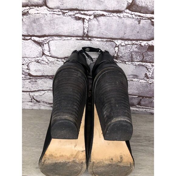 Rag & Bone Black Leather Ankle Back Zip Heel Booties Women Sz 39.5EU/9M US - Picture 8 of 16